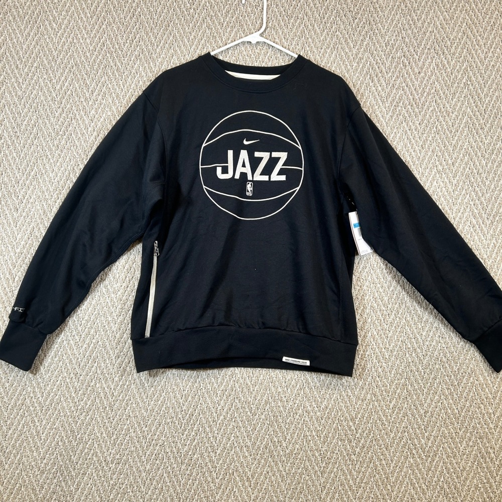 Nike Sweatshirt Mens Medium Black Utah Jazz NBA Crewneck Pull over